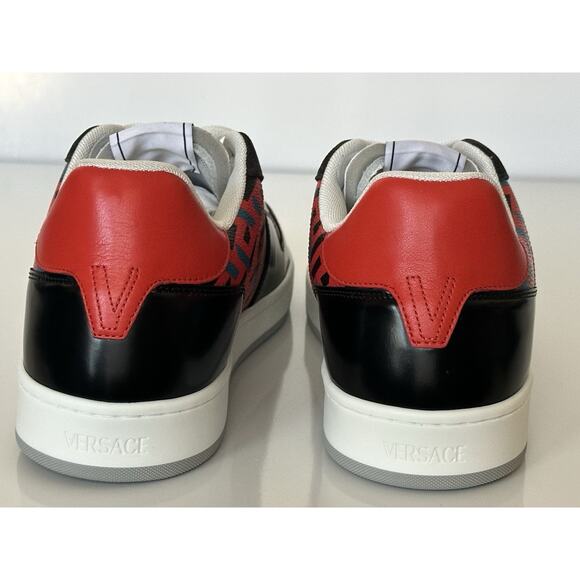 Versace Greca Men’s Leather Black/Orange Red Sneakers 13 US (46) 1013377 IT NIB - Picture 11 of 15